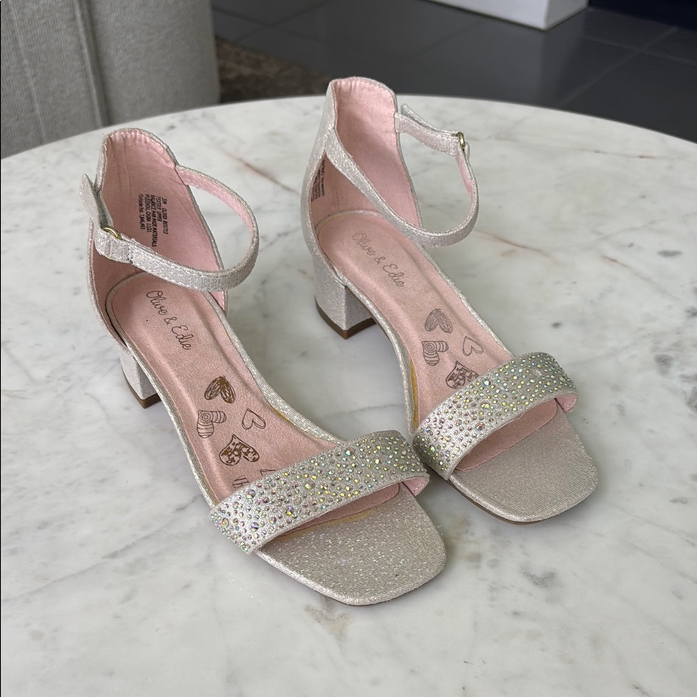 Girls' Glittery Silver Sandals